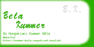 bela kummer business card